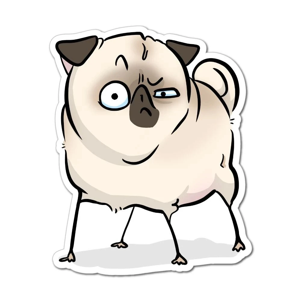 S40807 # Смешные самоклеящиеся наклейки разных размеров подозрительные мопсы