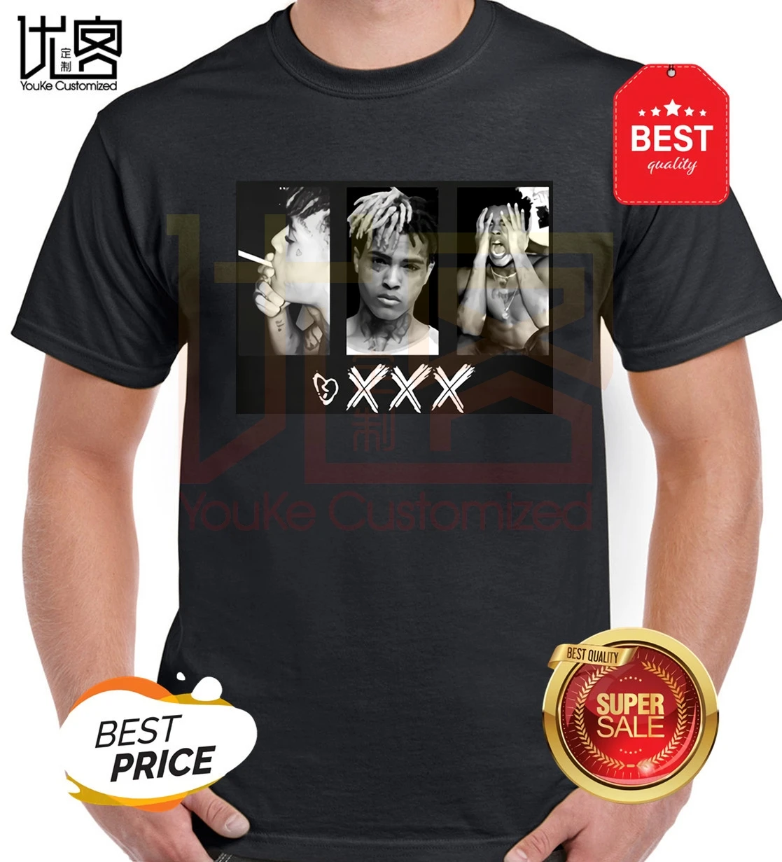 Футболки Xxxtentacion отдел печати футболка классная плохого парня Футболка мужская