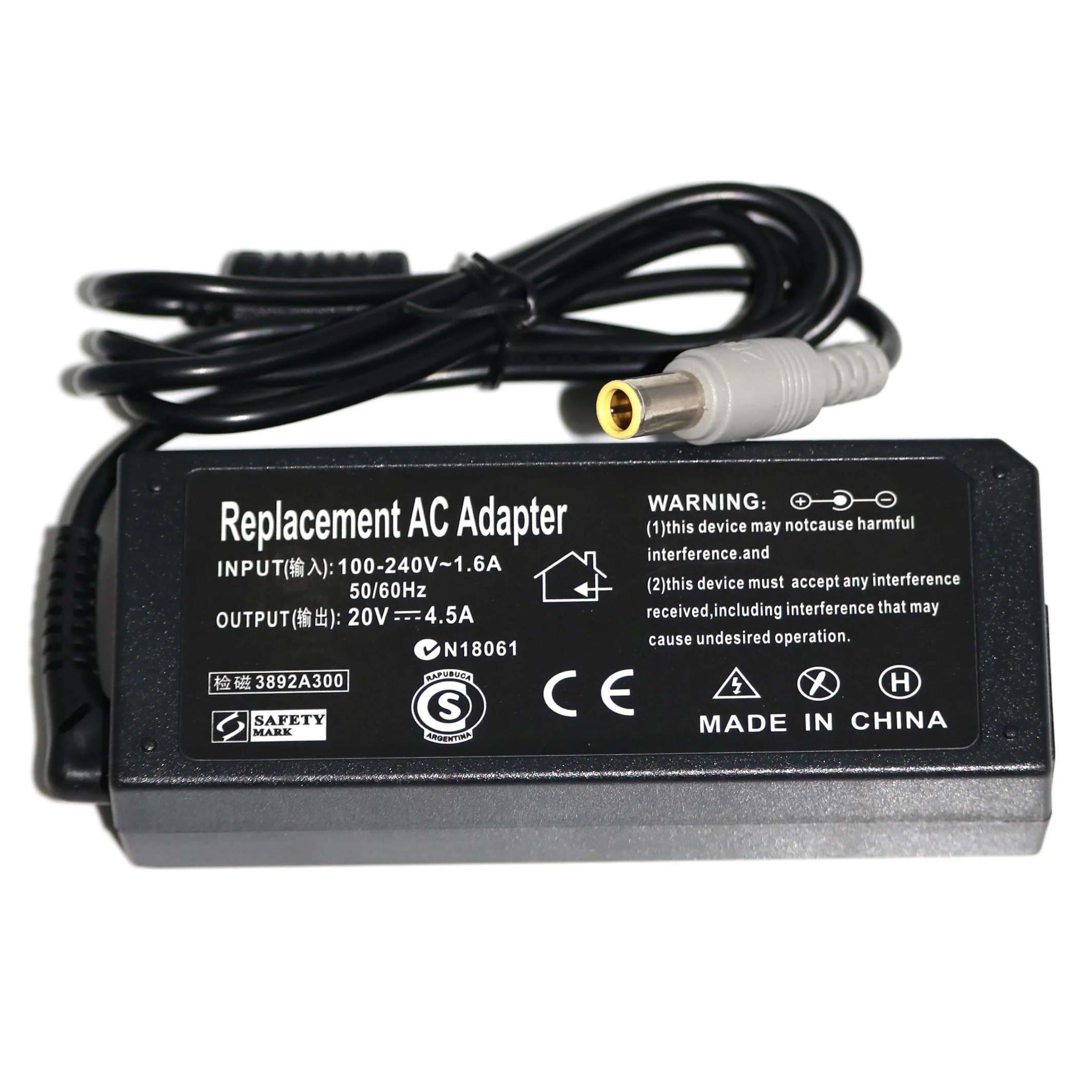 

20V 4.5A 90W Replacement AC Adapter Charger For Lenovo Thinkpad E420 E430 T61 T60p Z60T T60 T420 T430 F25 Notebook Power Supply