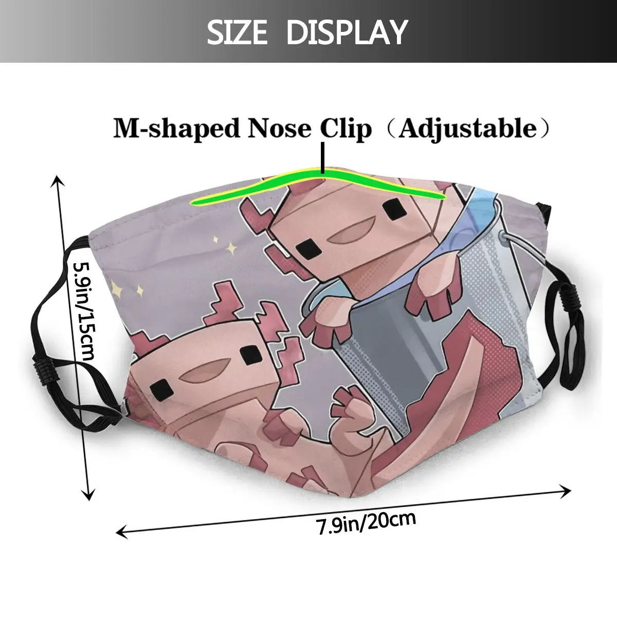 Маска Axolotl для любителей прогулок рыб смешная маска цветная универсальная