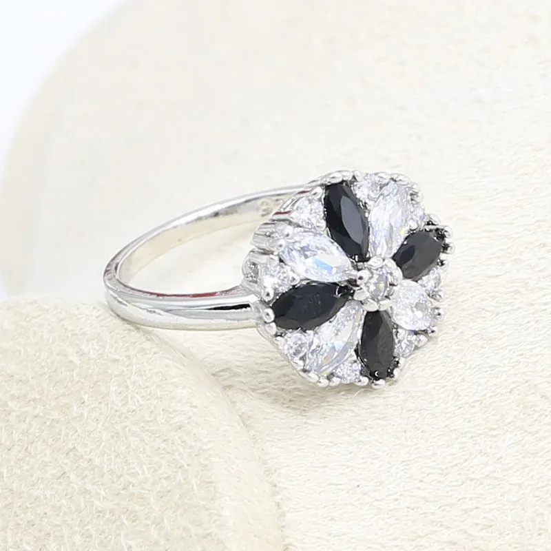 Черный белый циркониевый серебряный цвет Искусственный Свадебный браслет