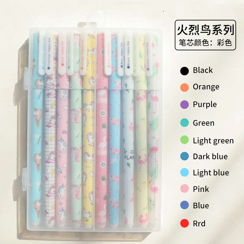 10 шт. корейские кавайные канцелярские ручки Цветочная гелевая ручка черная 0 5 мм