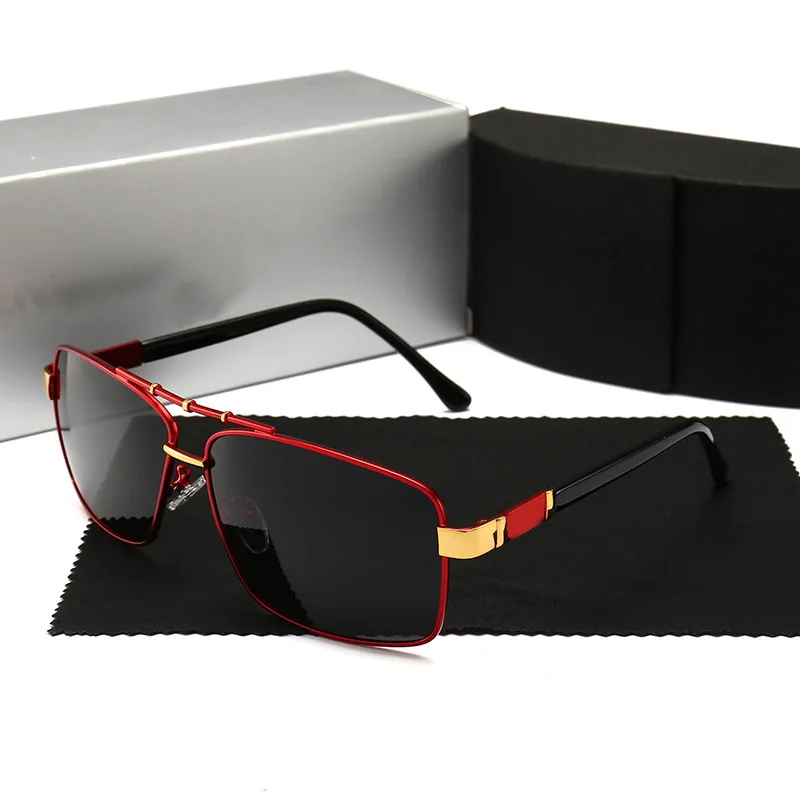 Лидер продаж, брендовые очки с логотипом, очки lentes de sol mujer, очки для вождения, Oculos De Sol, модные мужские поляризованные солнцезащитные очки SD550 - Цвет линз: red