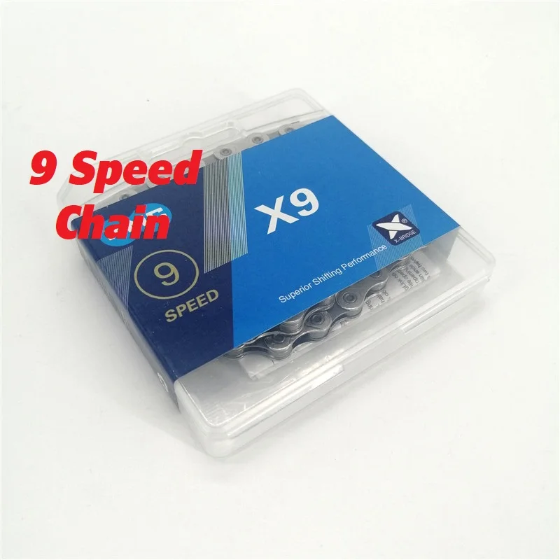

9 Speed X9 Bike Chain MTB Mountain Road Bicycle Trekking Bicycle 9/18/27 Speed Chain 116L With Links