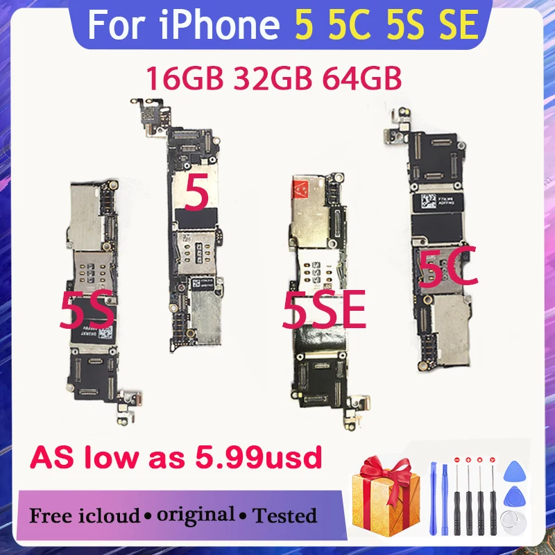 100% оригинальная разблокированная материнская плата для iphone 5 5C с системой IOS