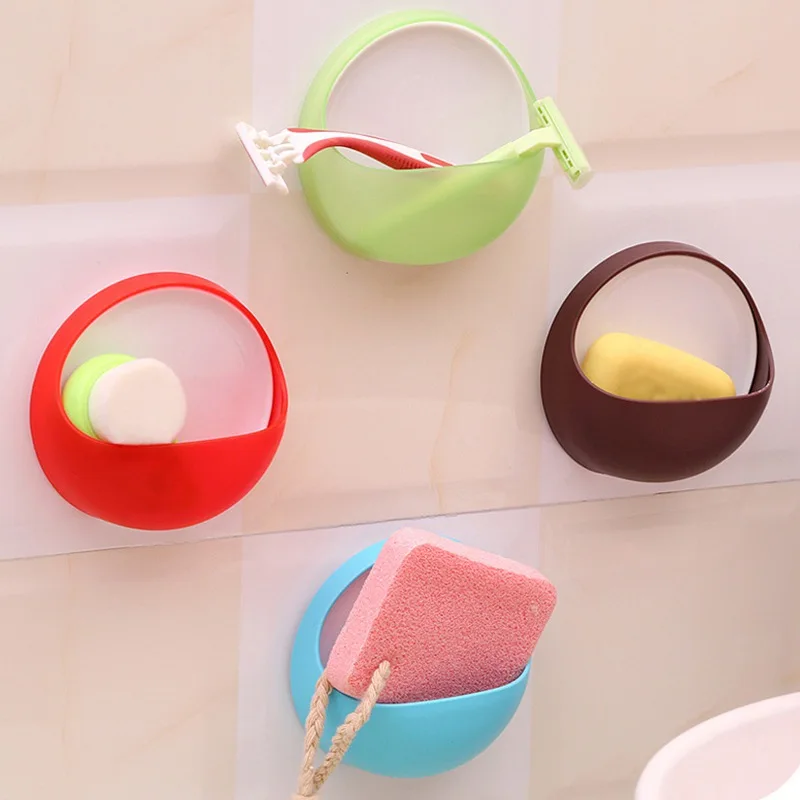

1pc Home Soap Storage Box Simple ABS Suction Cup Wall Mounted Soap Holder Household Bathroom Accessories