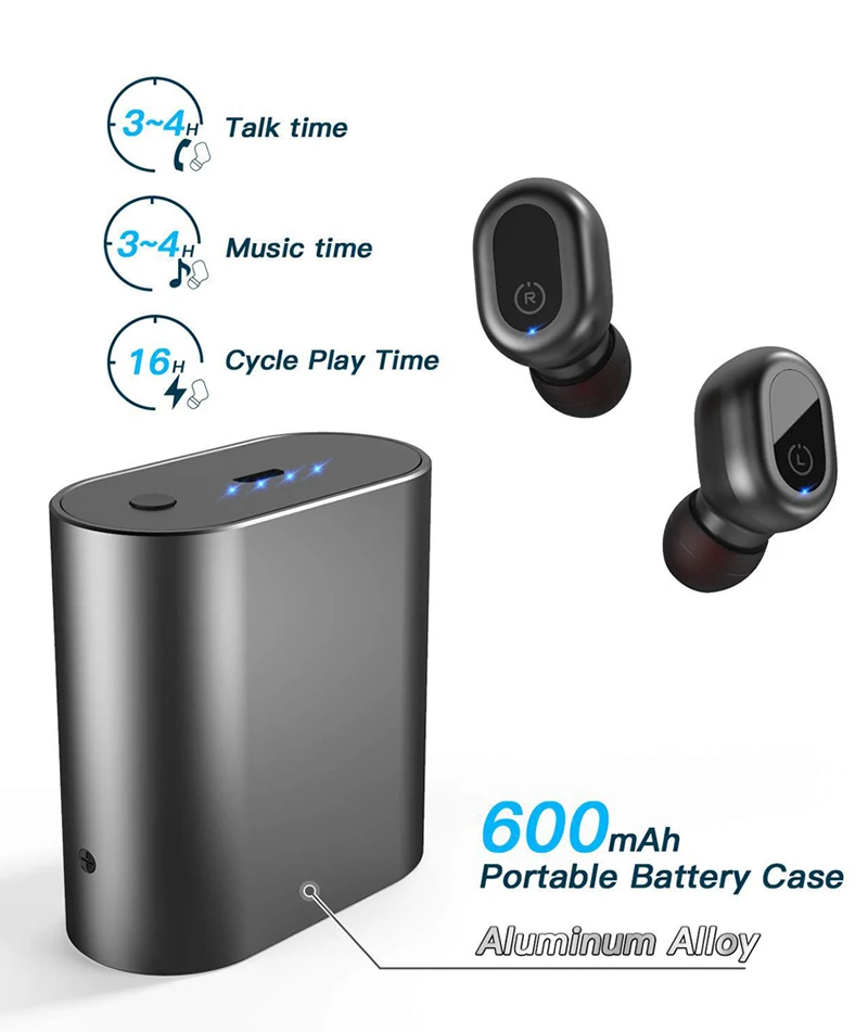 TWS беспроводные bluetooth наушники спортивные водонепроницаемые вкладыши IP68 мини