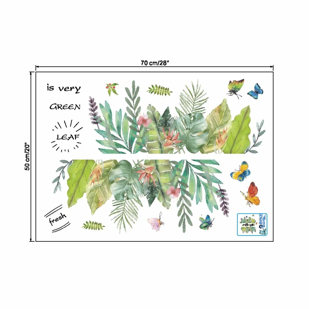 

Fresh Green Garden Plant Butterfly Baseboard Wall Sticker Home Decoration Mural Decal Living Room Bedroom accessories Decor