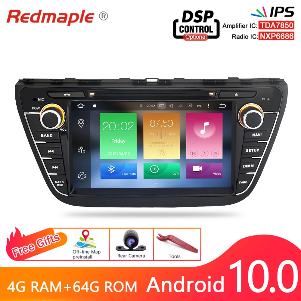 IPS Screen Android10.0 Car Radio Navigation For Suzuki SX4 S-Cross 2014 2015 2016 DVD Player GPS Multimedia WIFI Stereo Headunit |