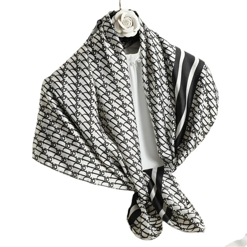 

Fashion Summer Silk Scarf Women Scarves for Hair Neck Cover Female Kerchief Bandana Hijab Bufanda de seda Foulard carre femmes