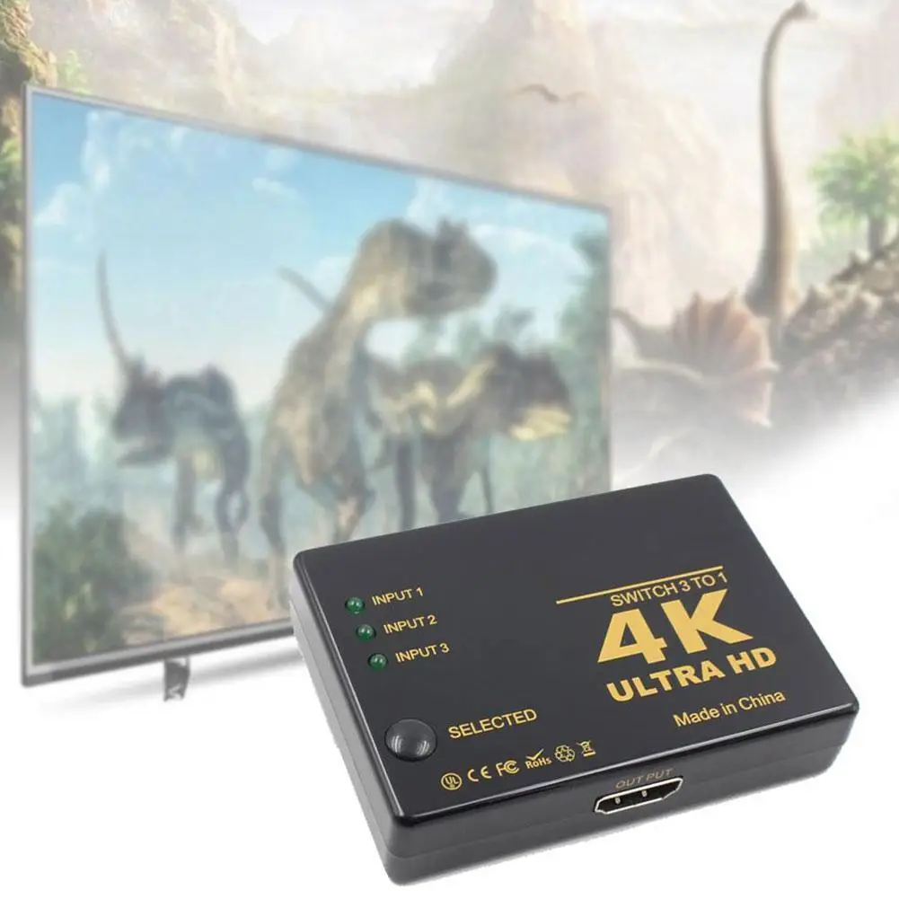 1080P 4K * 2K HDMI-совместимый видеопереключатель сплиттер 3 входа 1 выход порт