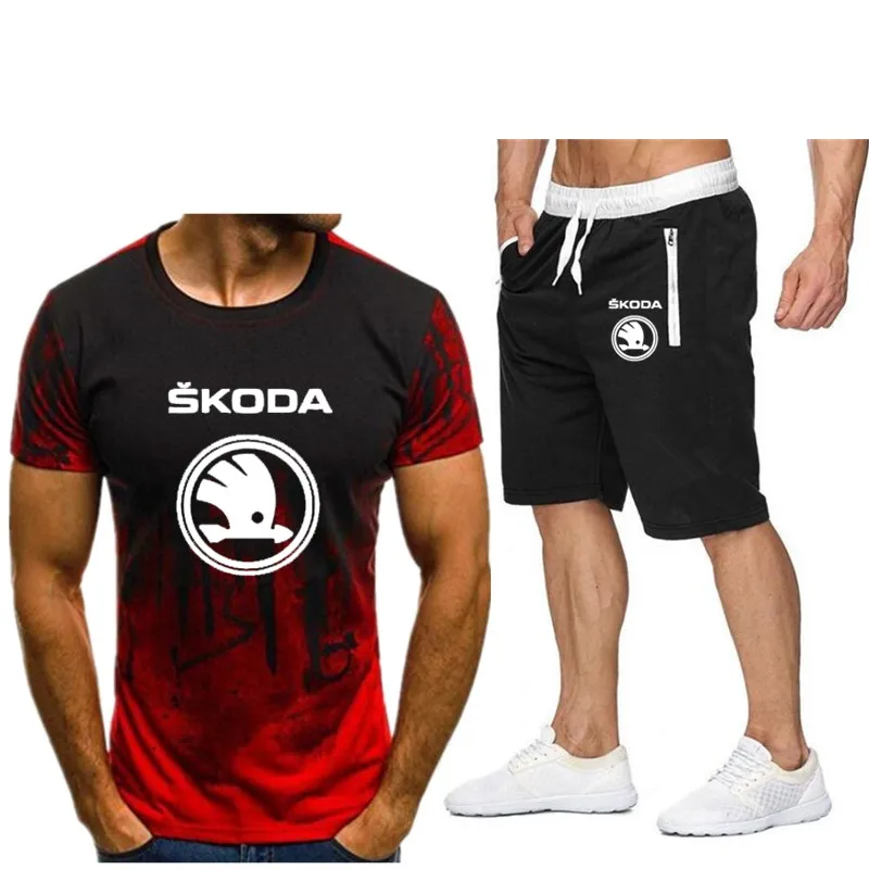 Мужской повседневный костюм с карманом летняя спортивная одежда для фитнеса