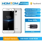 HOMTOM HT37 Pro смартфон 4G двойной динамик MTK6737 5,0 дюймов HD Android 7,0 3 ГБ + 32 Гб 13 МП 3000 мАч отпечаток пальца ID мобильный телефон