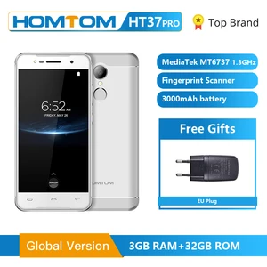 HOMTOM HT37 Pro смартфон 4G двойной динамик MTK6737 5,0 дюймов HD Android 7,0 3 ГБ + 32 Гб 13 МП 3000 мАч отпечаток пальца ID мобильный телефон