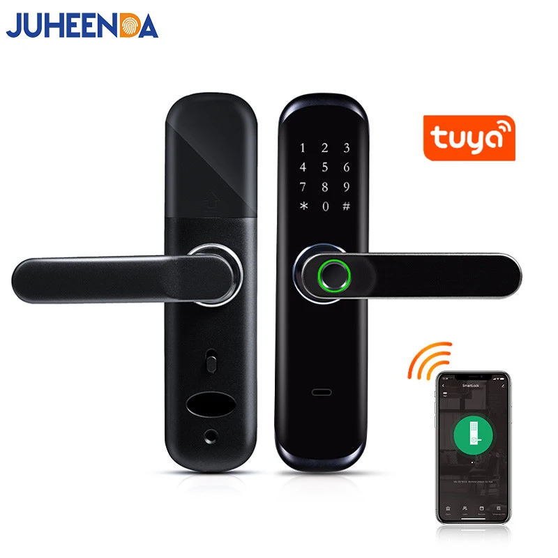 

Tuya WiFi Fingerprint Smart Door Lock Cerradura Inteligent Digital Door Lock Electronic Password RFID Card APP Unlock Home Lock