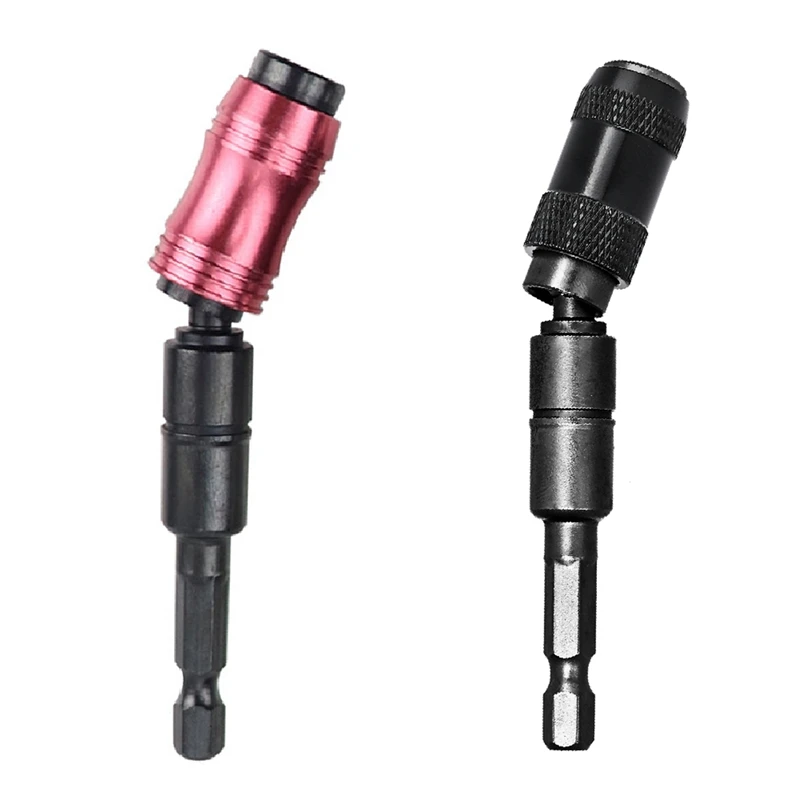 

2 Pcs Magnetic Screw Drill Tip Drill Screw Tool Durable Locking Bit Quick Change Holder Drive Guide Drill, Black & Red