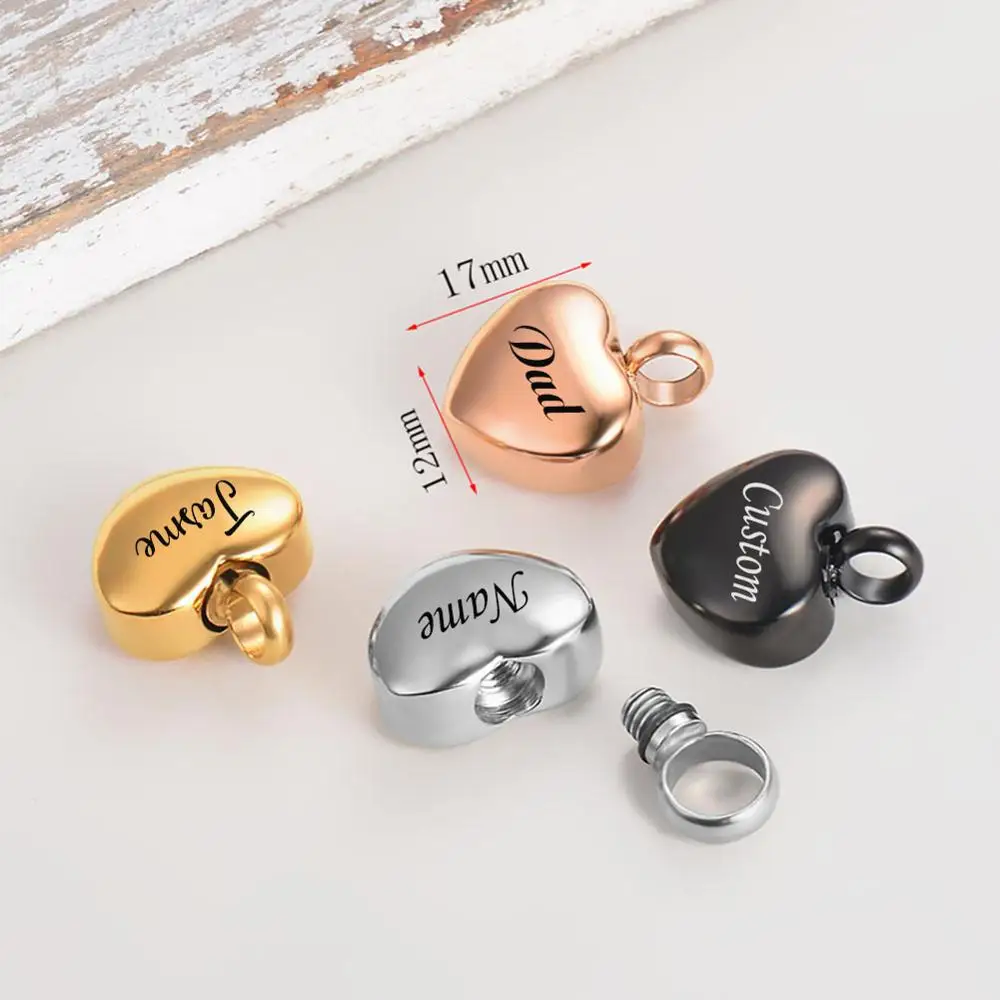 Custom ювелирные изделия из нержавеющей стали кремации урна в виде сердца ожерелье