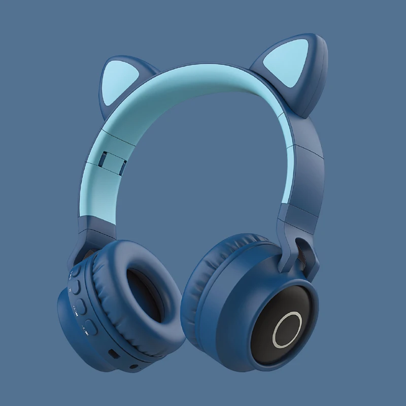 Милый светодиодный Bluetooth 5,0, беспроводные наушники с кошачьими ушками для косплея, супер бас игровая гарнитура для музыки с микрофонами