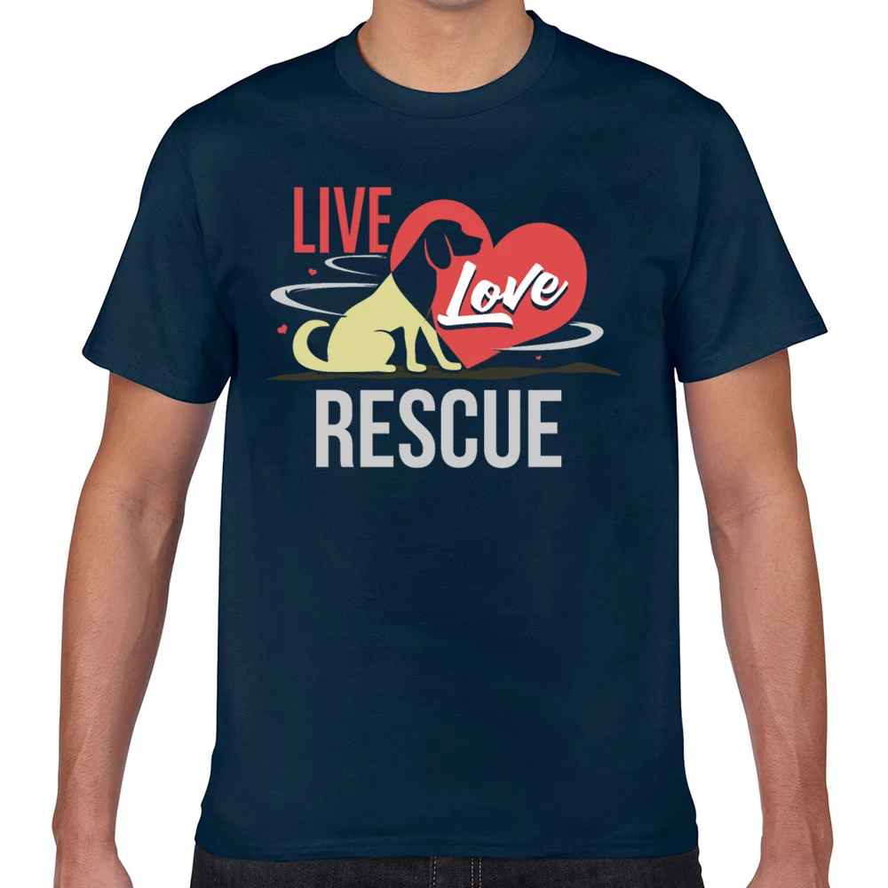 Футболка мужская Живая Любовь спасения собак влюбленных повседневная черная