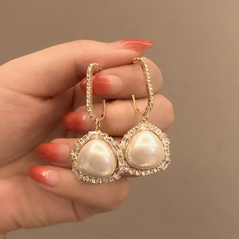 

Earrings jewelry for women Dangling long Heart leaf gold zircon earings fashion for women 2020 statement aretes largos de mujer