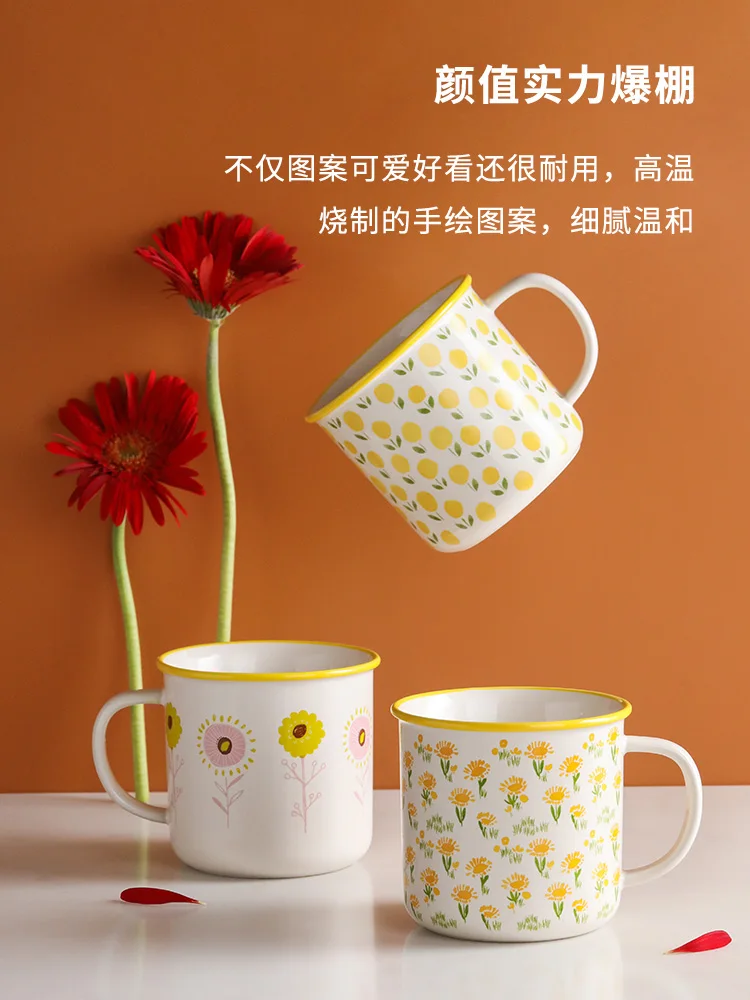 

Белая забавная Подарочная кружка кофейная молочная Рождественская керамическая кружка ручной работы для девочек Милая Роскошная Цветочна...