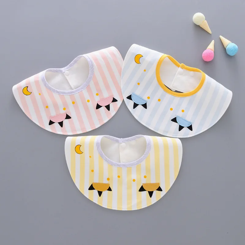 

Cartoon Baby Bibs Cotton Scarf Babador Kids Baberos Burp Cloth Round Saliva Towel Bib Bandana Smock Feeding Newborn Infant Stuff