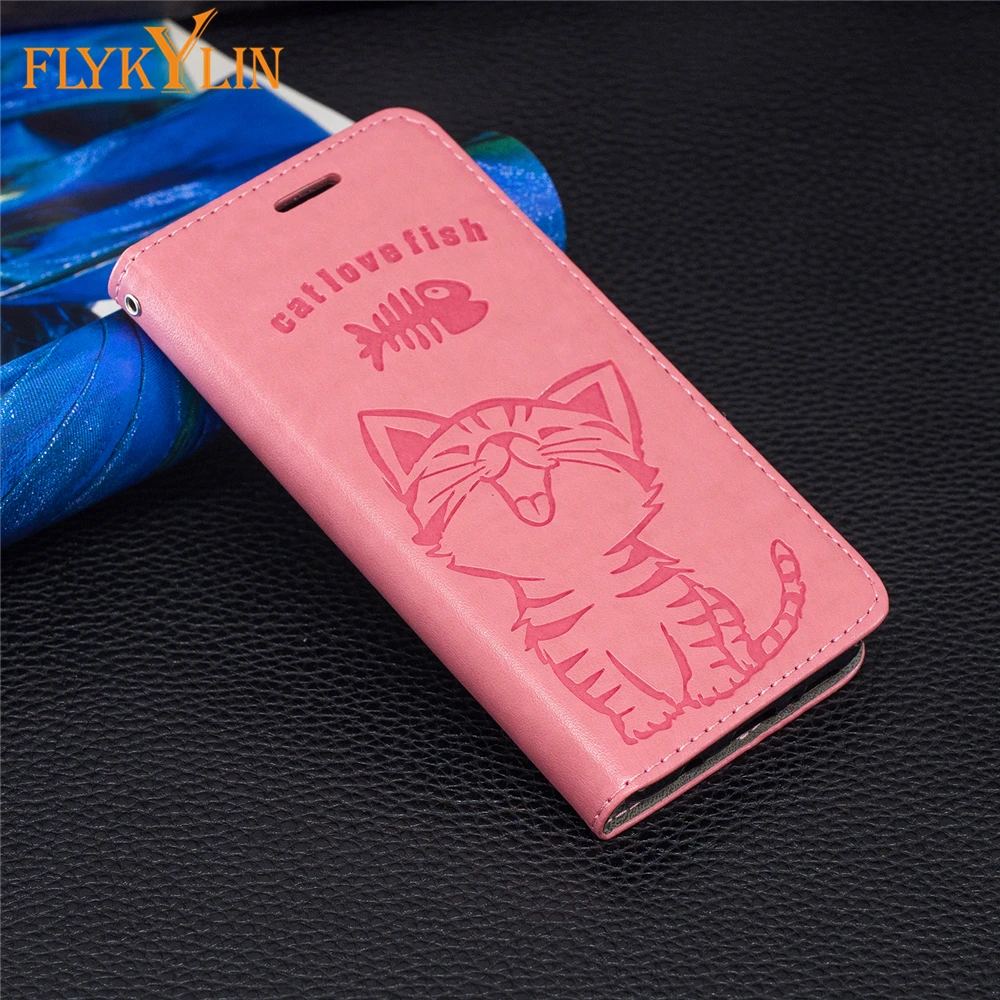 FLYKYLIN Роскошный кошелек с котом слот для карт кожаный флип чехол iPhone 12 SE 2020 11 Pro XS Max