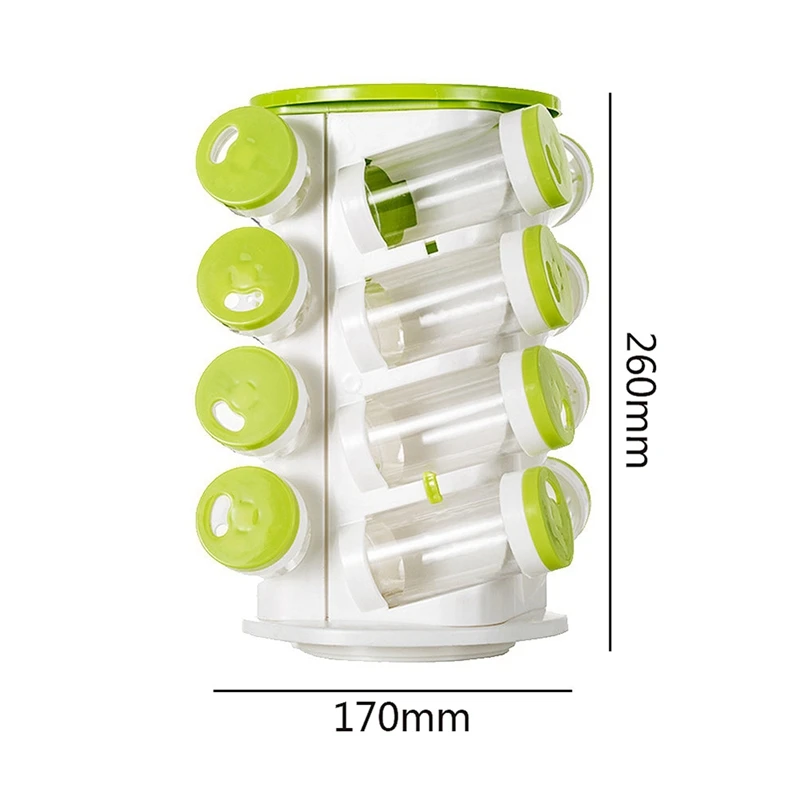 Spice Jar Pepper Shaker Box Seasoning Cans Salt Cruet Plastic Bottle Kitchen Rack Set 16Pcs Jars + 1Pc Holde | Дом и сад