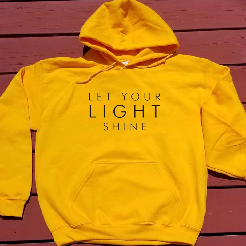 Let Your Light Shine Christian Women Harajuku Hoodie Jesus Clothes Causal Winter Steetwear Festival Pullovers Tops | Женская одежда