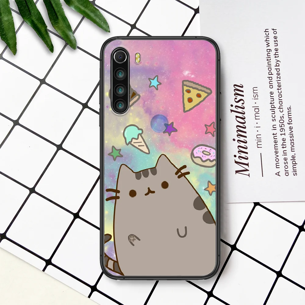 

Cartoon Cute Pusheen Phone Case For Xiaomi Redmi Note 7 8 8T 9 9S 4X 7 7A 9A K30 Pro Ultra black Back Tpu Coque Silicone Funda