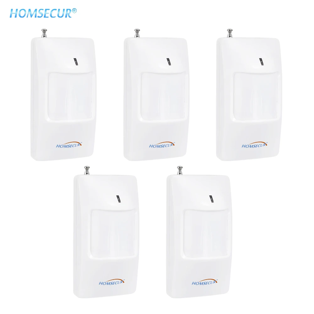 HOMSECUR 5pcs/8pcs Wireless PIR Motion Sensor Detector A1 433MHz for Home Alarm Burglar System | Безопасность и защита