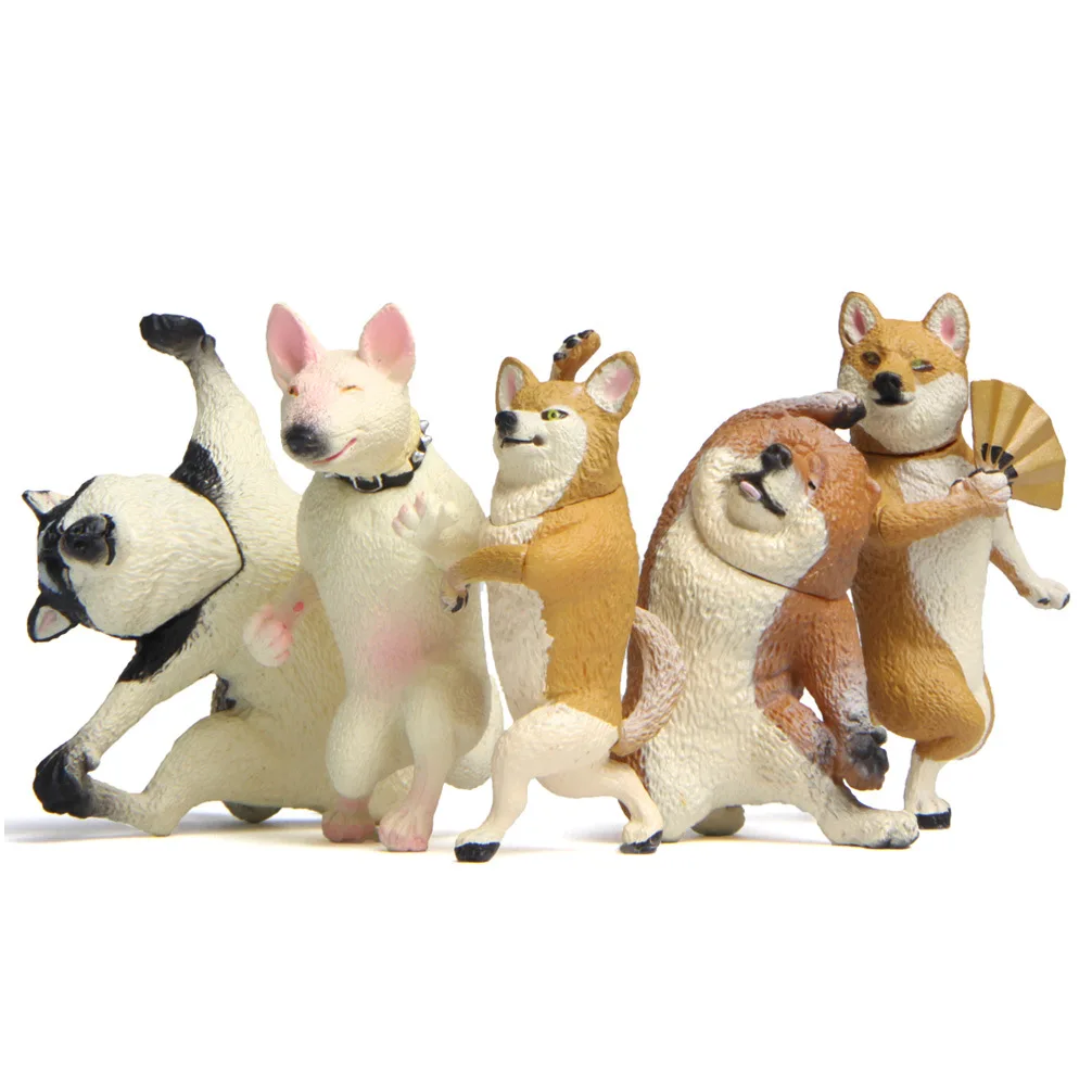

5Pcs Dancing Dog Figurines Fairy Garden Home Houses Decor Mini Husky Miniatures Landscape DIY Crafts Accessories