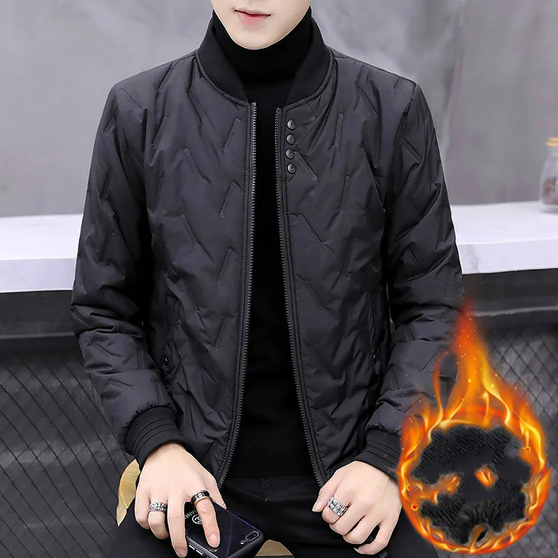 

2021 New Winter Men Cotton Padded Parkas Man Casual Jacket Male Solid Color 3 Colors Thicken Warm Slim Fit Outwear Coat K126