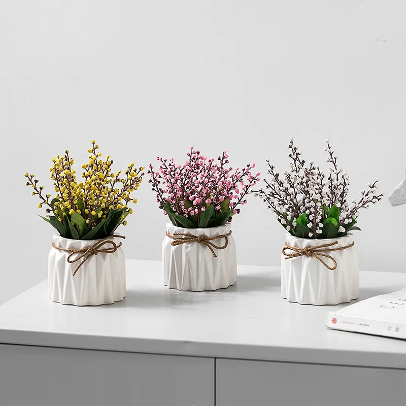 Искусственное растение маленькое Горшечное поддельные цветы Скандинавское