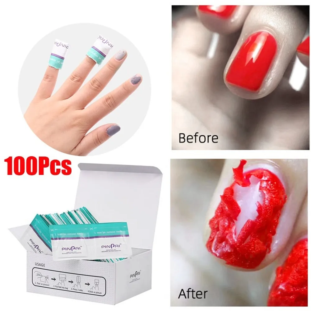 

100Pcs Nail Degreaser Gel Polish Remover Lint-Free Wipes Napkins for Manicure Cleanser Nail Art Soak Off Cleaner Nail UV Gel