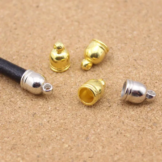 50 pcs/lot CCB leather rope tail buckle Bell round key chain tassel hat head plastic jewelry accessories 6/7/8/9/12mm |