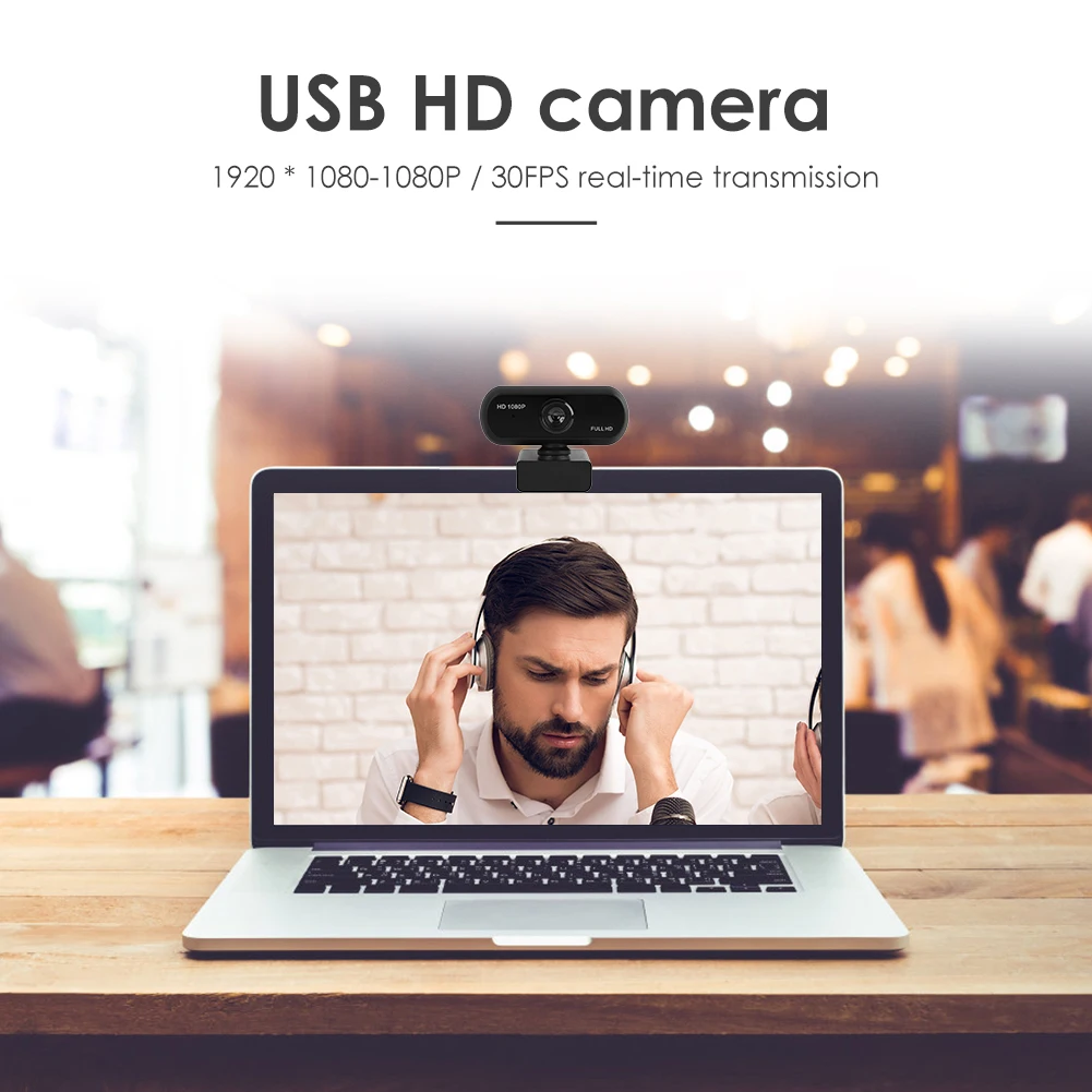 

USB Webcam FHD 1080P Manual Focus Web Camera w/ Mic for Notebook Desktop