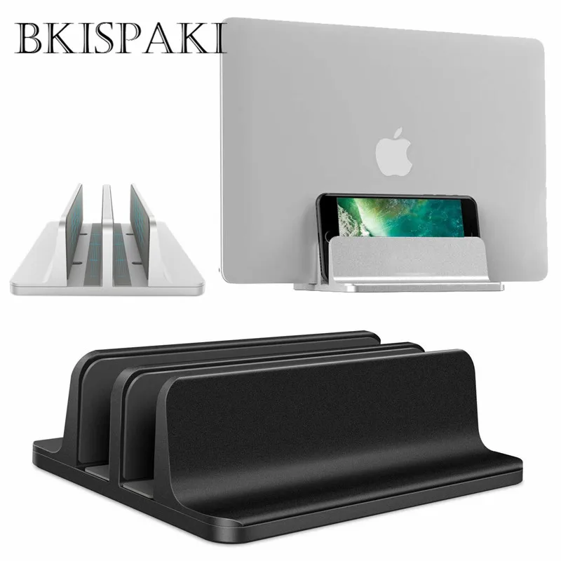 Вертикальная подставка для ноутбука и планшета для Macbook Air Pro 13 15 настольная алюминиевая двойная настольная подставка с регулируемой док-станцией для Chromebook
