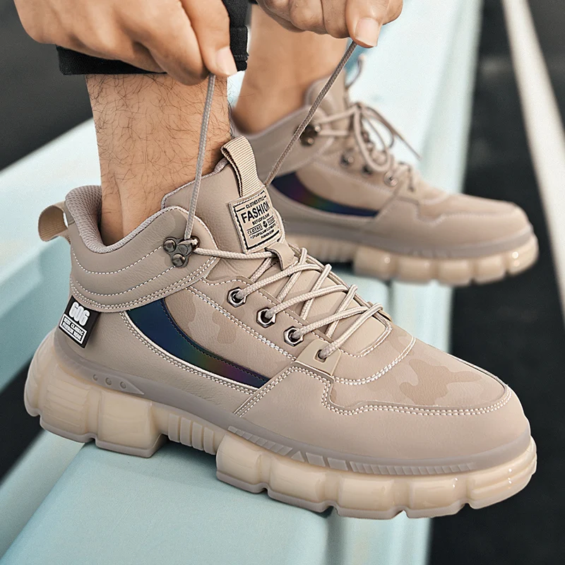

Men's Casual Shoes High-top Comfortable Men Fashion Shoes BreathableOutdoor Sneakers for Men Leisure Flats