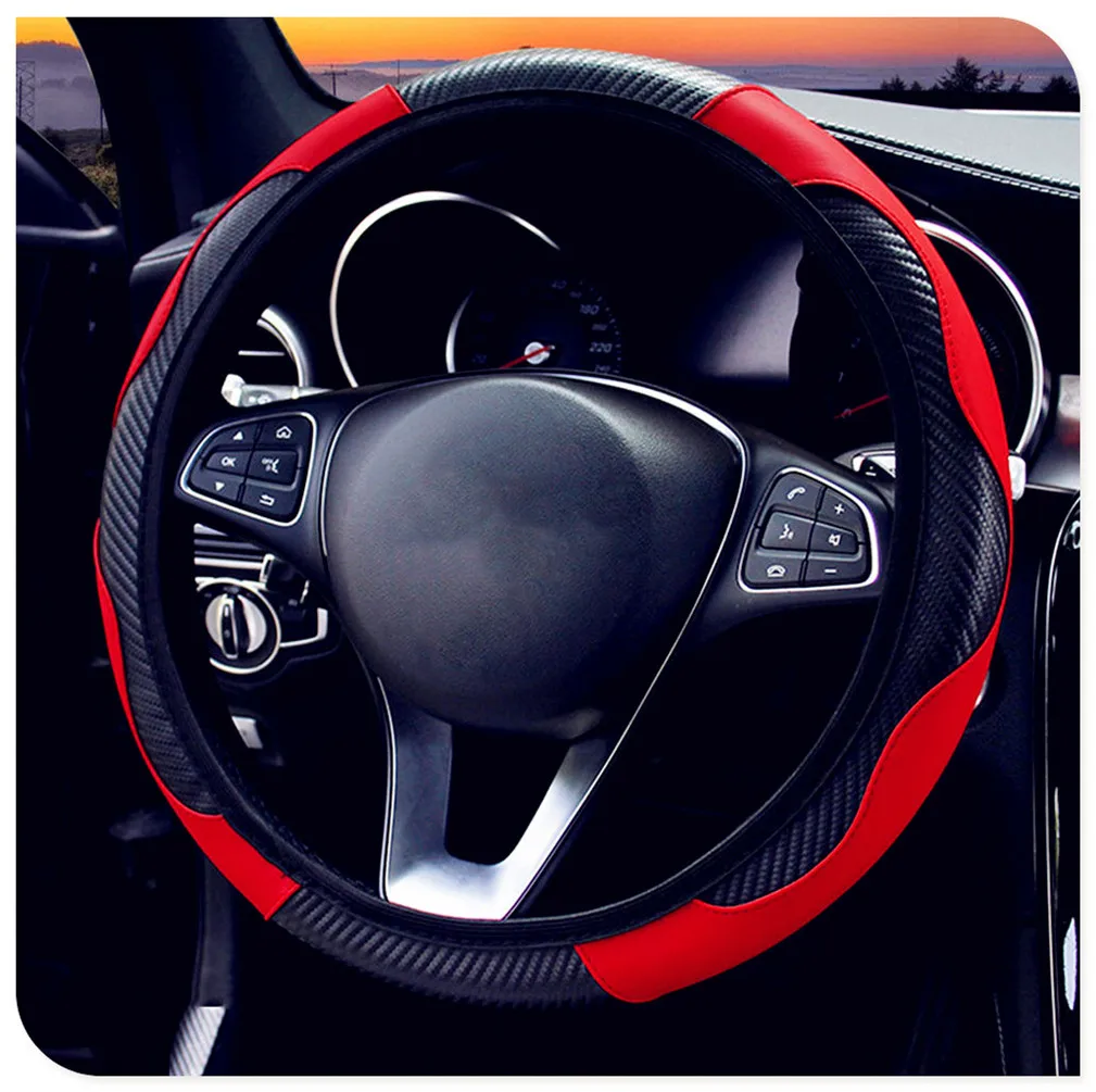 Чехол на руль автомобиля дышащий Противоскользящий из искусственной кожи