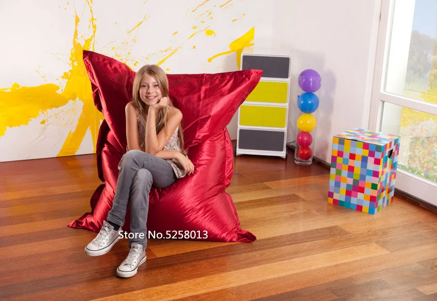 4 футов Jaxx Pillowsak Jr. На открытом воздухе младшей мешок фасоли, дети погремушка диванную подушку-водонепроницаемый, пыленепроницаемый, Цвет водоотталкивающей пропиткой