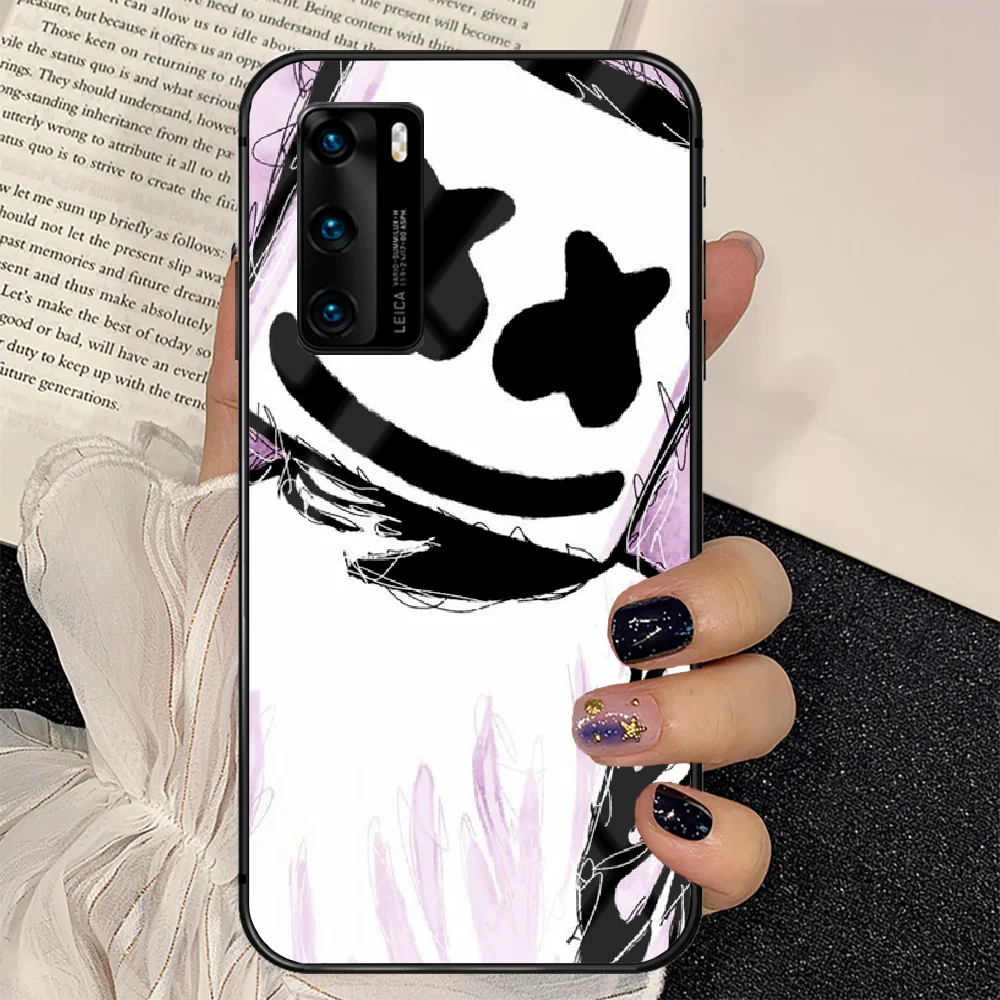

Luxury DJ Marshmallow Phone Tempered Glass Case Cover For Huawei P Nova Mate 5T 20 30 40 E Pro Lite Smart 2019 2021 Silicone