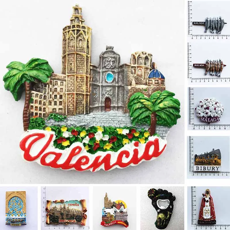 Spanish Tourist fridge magnets Souvenirs Valencia Cathedral 3d Resin Magnetic Magnet Refrigerator Stickers Collection Gifts refrigerator magnet artificial vegetables magnet resin food fridge paste fruit pumpkin potato 3d solid magnet