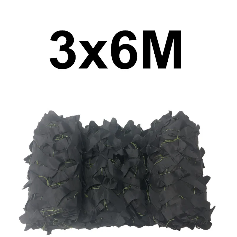 Black WELEAD 3х6 м усиленная камуфляжная сетка военный Белый Черный Синий Песок для сада тени скрытый сетка камуфляжная сетка 3x6 6x3 3*6 м 6*3 м - Цвет: Black