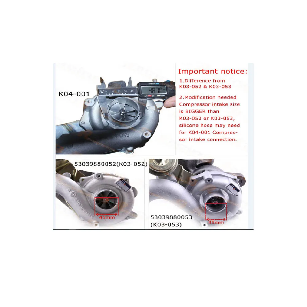 K04-001 турбина с зарядным устройством для Audi A3 1 8 T 1.8L P ARZ/APP/AUQ 2000- K03 улучшенный 53049500001