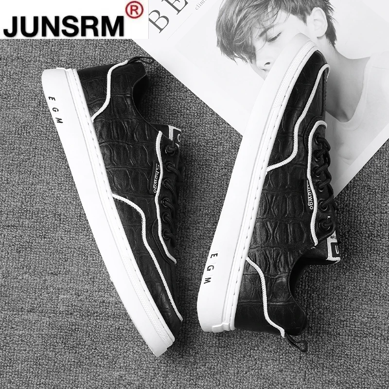 

New 2021 spring mens casual shoes comfortable flat shoes fashion outdoor shoes non-slip soft sole shoes white leather shoes39-44