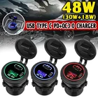 Быстрая зарядка 48 Вт автомобильный прицеп кемпер USB зарядное устройство адаптер Type C PD + QC 3,0 USB Автомобильное зарядное устройство гнездо для телефона планшета камеры GPS DVR