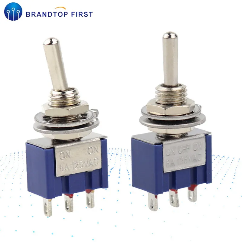 2 шт. запирающий переключатель выключатель 6A 125V MTS-102 103 мини 3PIN ON-ВКЛ-ВЫКЛ-на