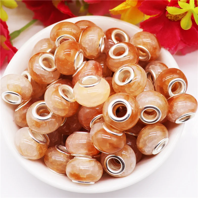 

10Pcs/Lot Assorted European Beads Large Hole Spacer Beads Charm Beads for DIY Crafts Fit Women Pandora Bracelet Necklaces Making