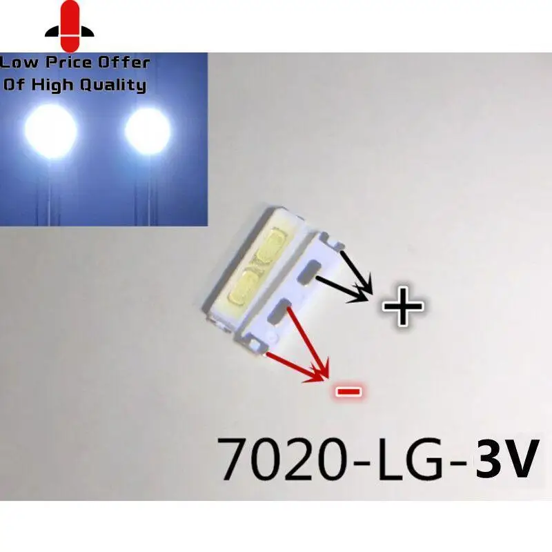 50pcs For LG Innotek LED Backlight 0.5W 7020 3V Cool white 40LM TV Application LEWWS72R24GZ00 | Diodes